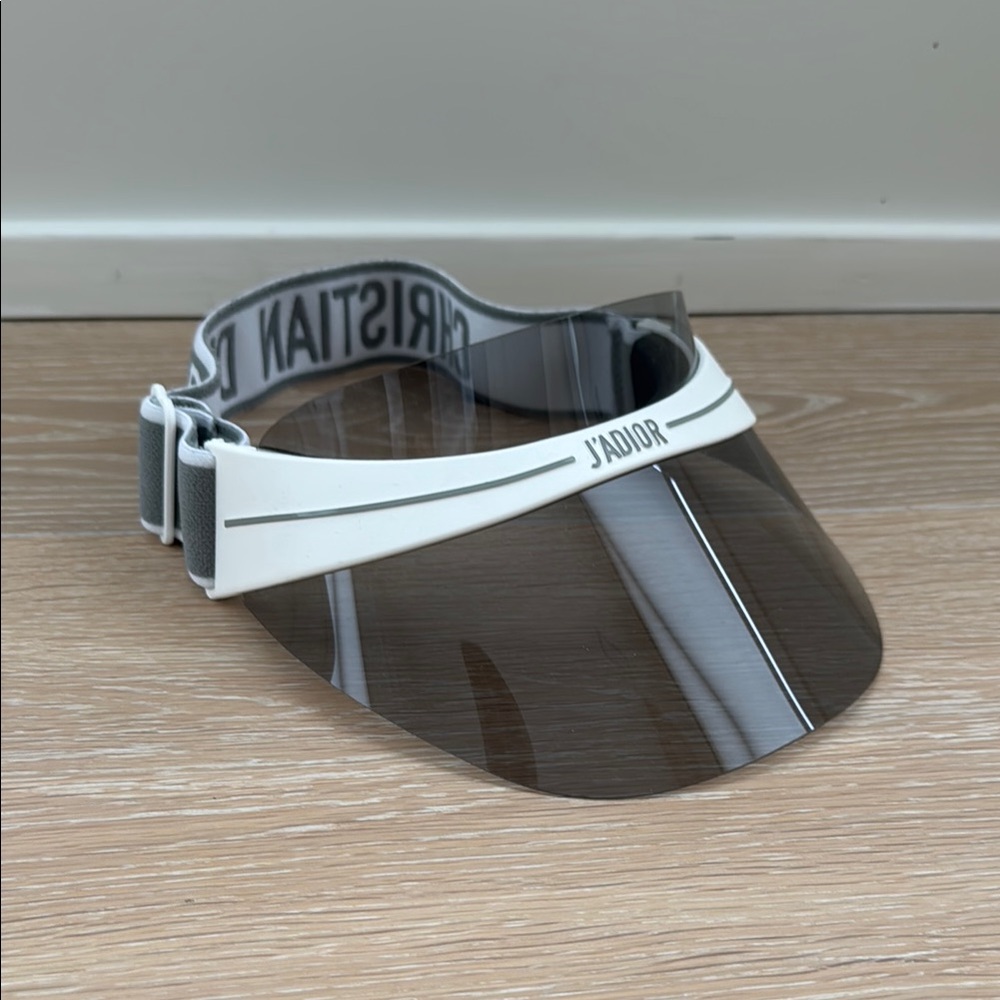 Dior J'Adior White and Gray Sun Visor - brand new never worn!
